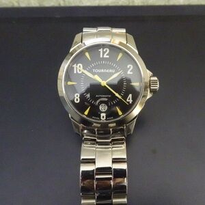 NOS Tourneau Men's Black Dial on Stainless Steel Band Automatic Watch T2824